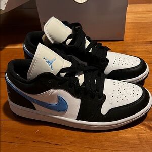 Nike Air Jordan Low Black and Light Blue Sneakers